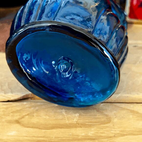Vintage Cobalt Blue Owl Vase – Viking/Rainbow Glass Huntington WV – Hand-Blown A - Picture 2 of 4
